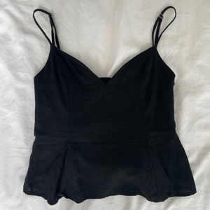 Zara Black Rustic Top with Straps (S)